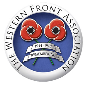 Western Front Association logo featuring two stylized poppies on a blue circular background.