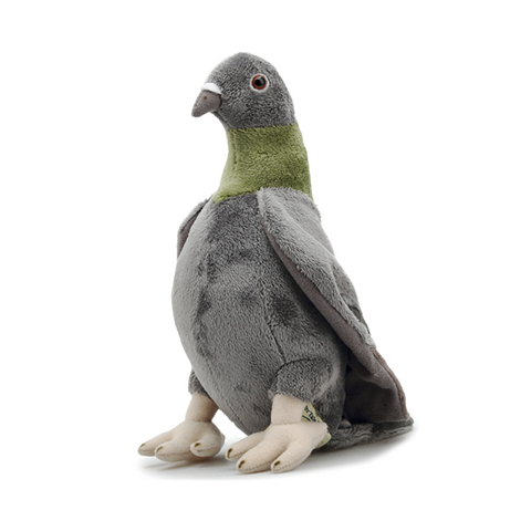 A stuffed plushie grey pigeon