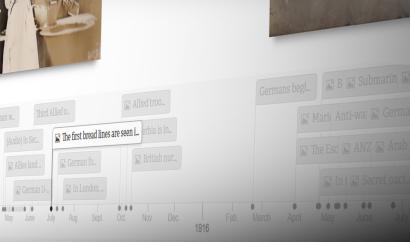 Screenshot of interactive timeline on website